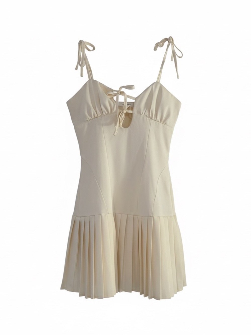 Peppermayo Cream Tie-Front Mini Dress